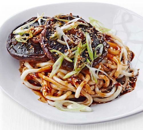 Saucy miso mushrooms with udon noodles Recipe