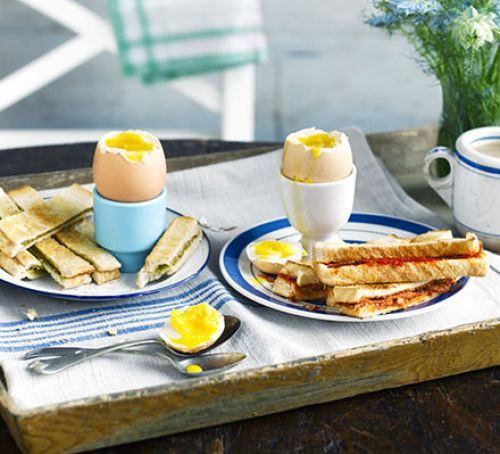Soft-boiled eggs with chorizo soldiers Recipe