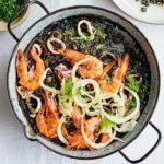 Spanish rice with squid, prawn & fennel