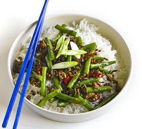 Sichuan-style pork & green bean stir-fry