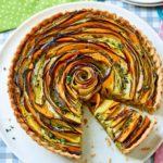 Summer vegetable & pesto rose tart