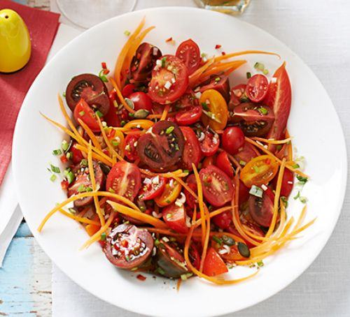 Late-summer tomato & carrot salad